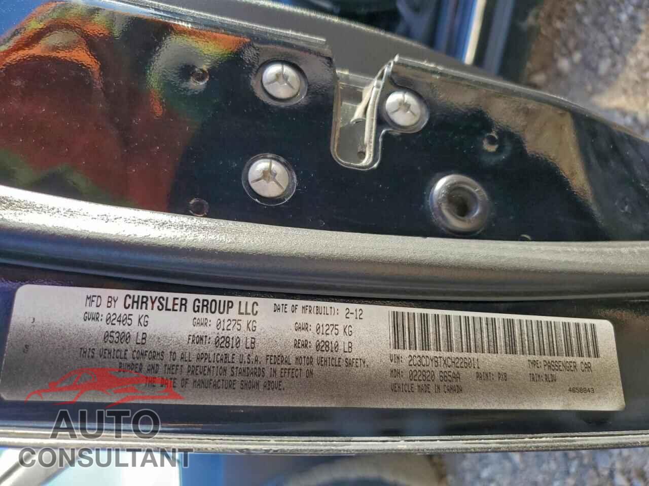 DODGE CHALLENGER 2012 - 2C3CDYBTXCH226011