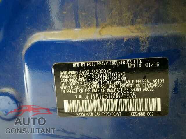 SUBARU WRX 2016 - JF1VA1E61G9826535