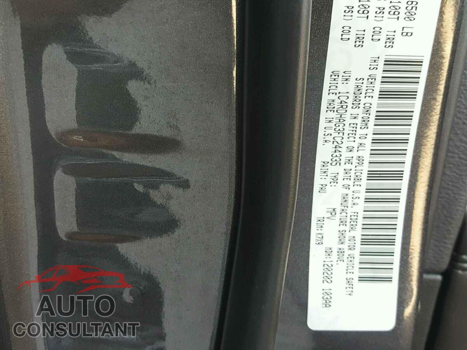 DODGE DURANGO 2015 - 1C4RDHAG3FC244335