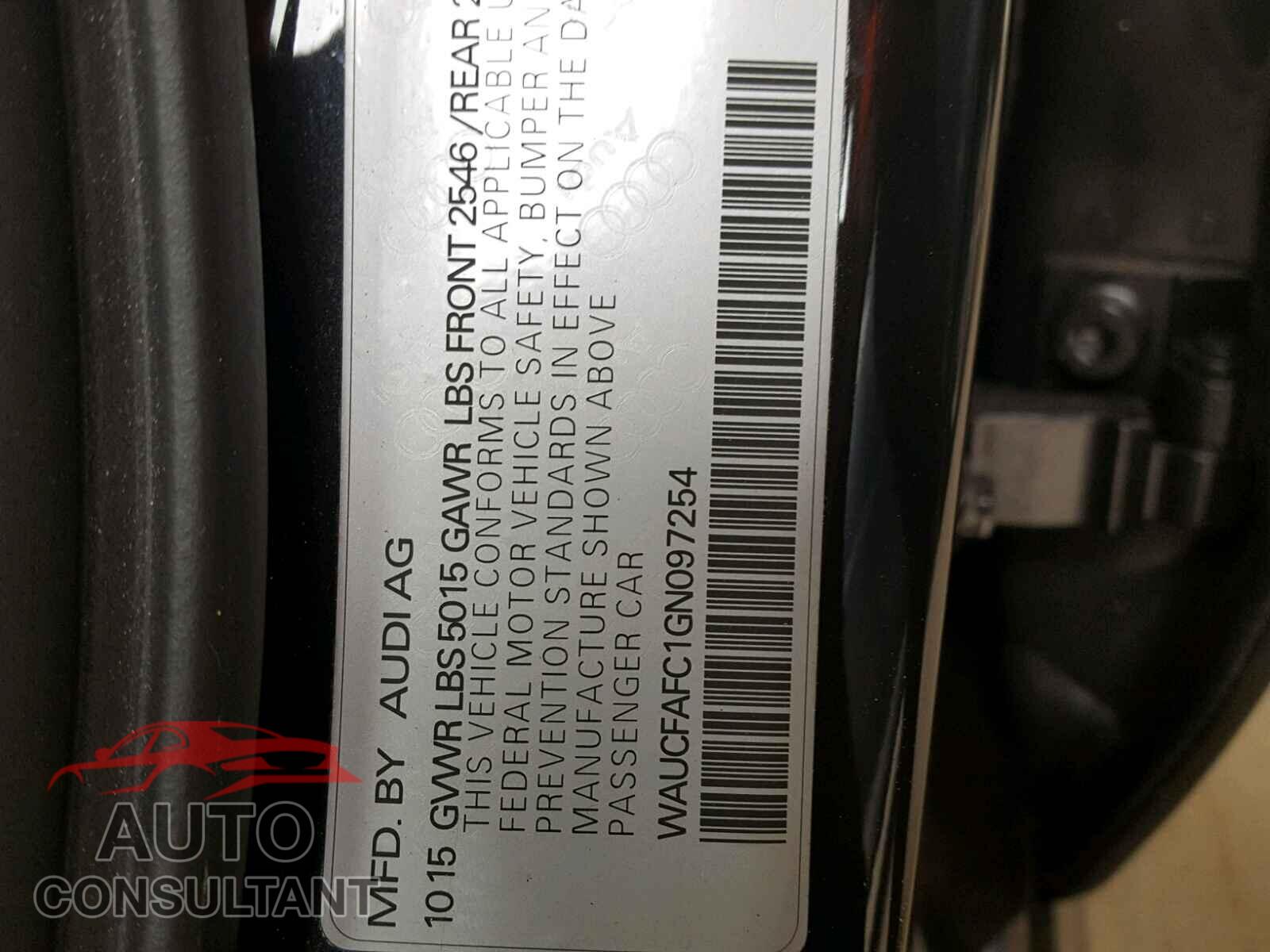 AUDI A6 2016 - WAUCFAFC1GN097254