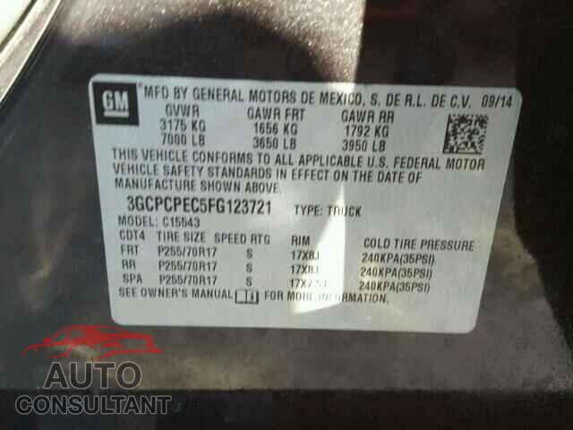 CHEVROLET SILVERADO 2015 - 3GCPCPEC5FG123721
