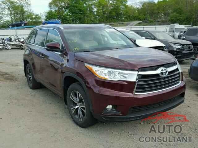 TOYOTA HIGHLANDER 2016 - 5TDJKRFH0GS292191