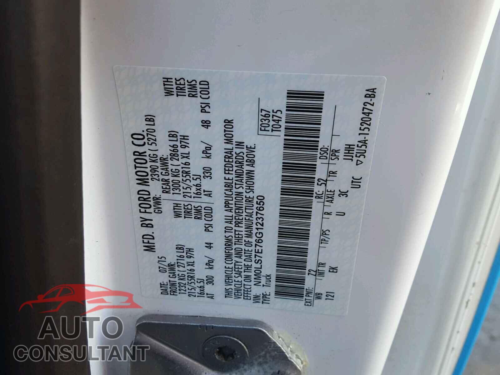 FORD TRANSIT CO 2016 - NM0LS7E76G1237650