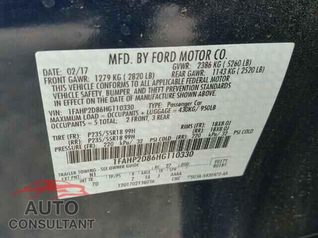 FORD TAURUS 2017 - 1FAHP2D86HG110330