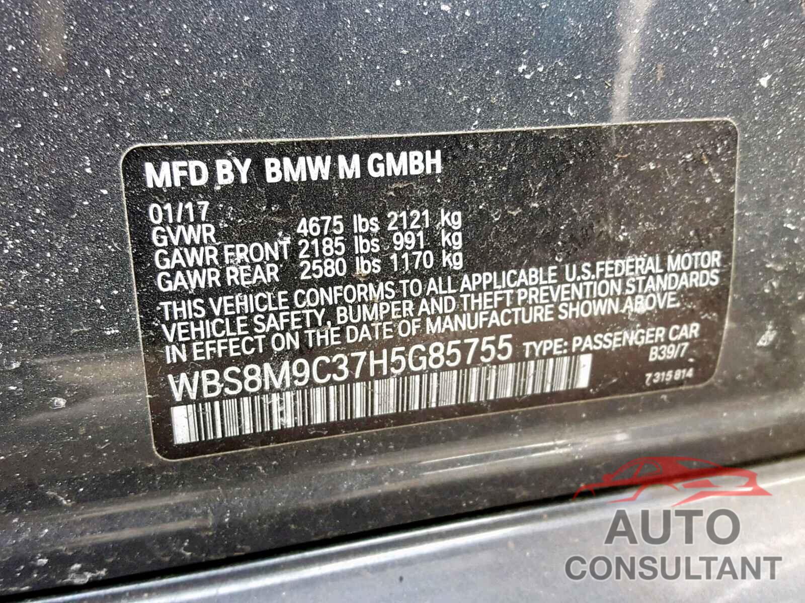BMW M3 2017 - WBS8M9C37H5G85755