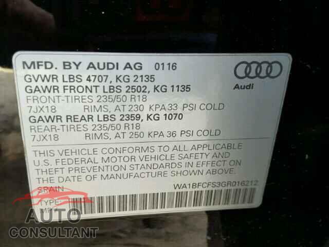 AUDI Q3 2016 - WA1BFCFS3GR016212