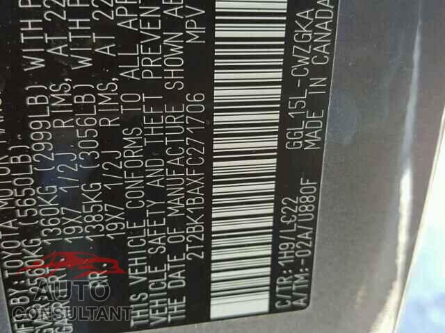 LEXUS RX350 2015 - 2T2BK1BAXFC271706