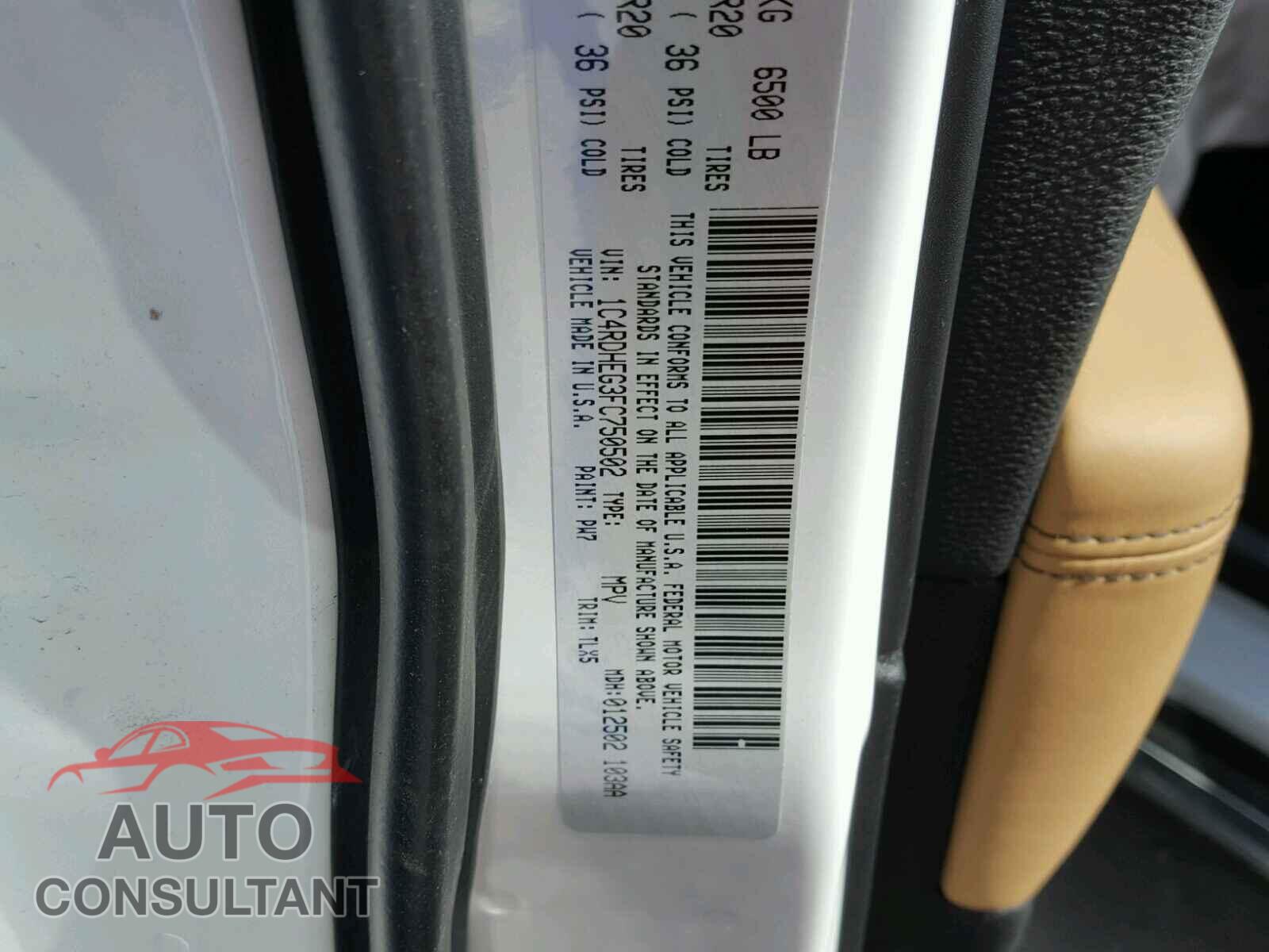 DODGE DURANGO 2015 - 1C4RDHEG3FC750502