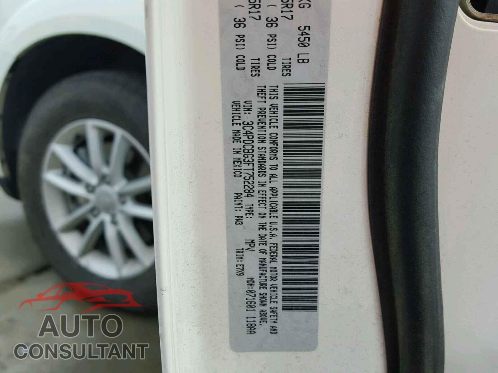 DODGE JOURNEY 2015 - 3C4PDCBG3FT752284