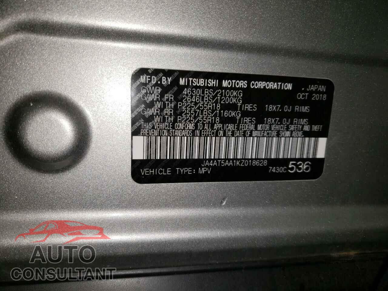 MITSUBISHI ECLIPSE 2019 - JA4AT5AA1KZ018628