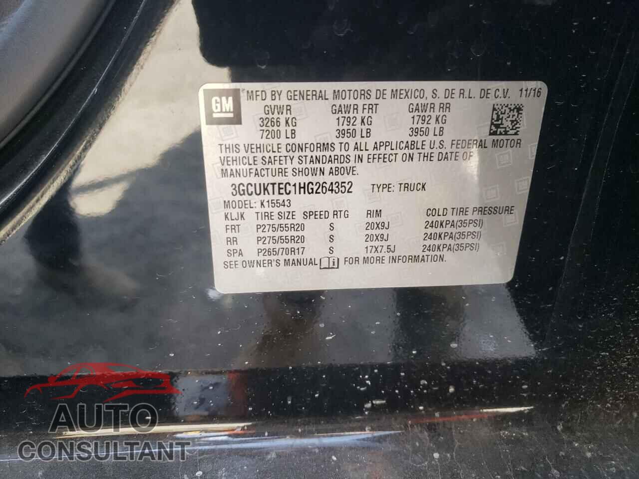 CHEVROLET SILVERADO 2017 - 3GCUKTEC1HG264352