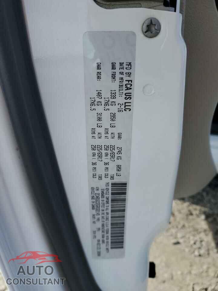 DODGE CARAVAN 2016 - 2C4RDGCG5GR322145