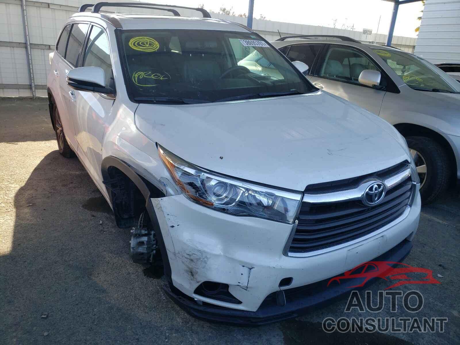 TOYOTA HIGHLANDER 2016 - 5TDJKRFH3GS307041