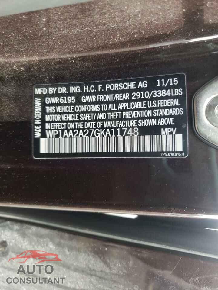PORSCHE CAYENNE 2016 - WP1AA2A27GKA11748