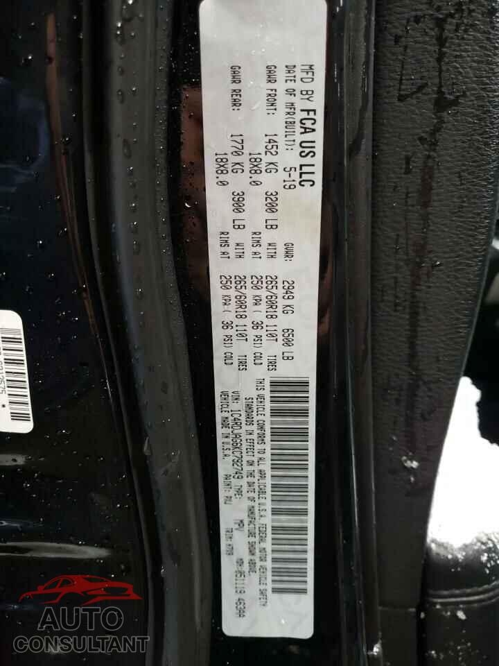 DODGE DURANGO 2019 - 1C4RDJAG6KC792749