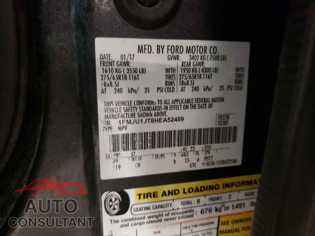 FORD EXPEDITION 2017 - 1FTEX1EP7HKC36254