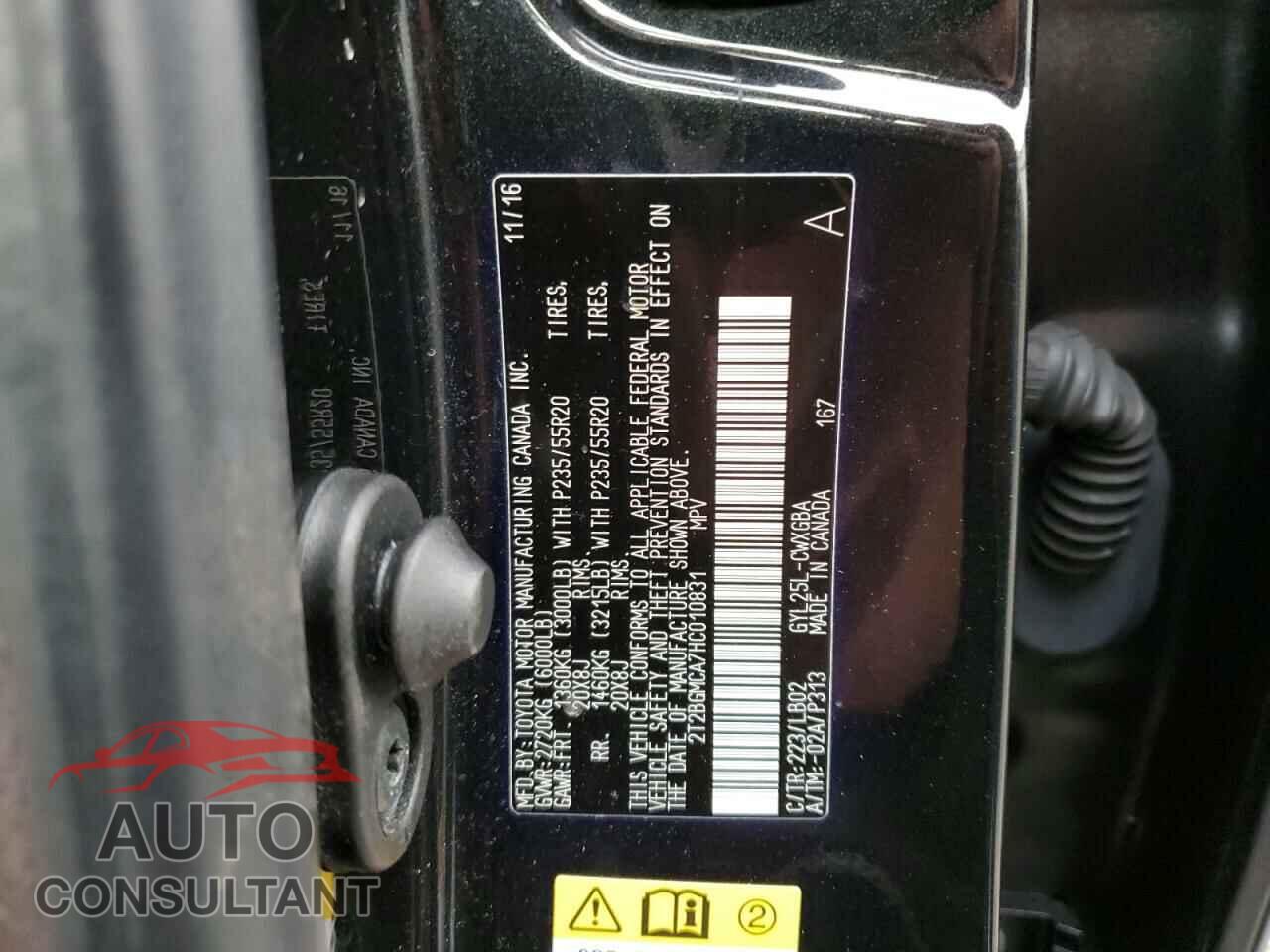 LEXUS RX450 2017 - 2T2BGMCA7HC010831