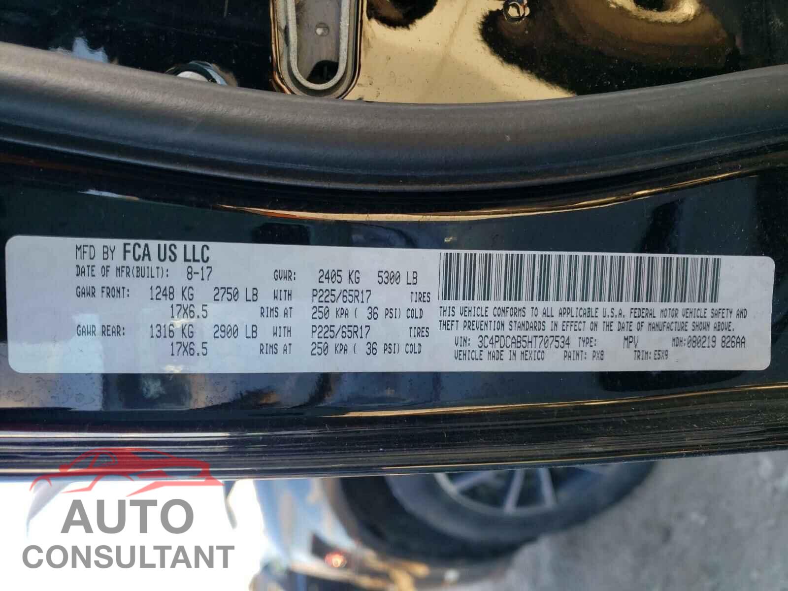 DODGE JOURNEY 2017 - 3C4PDCAB5HT707534