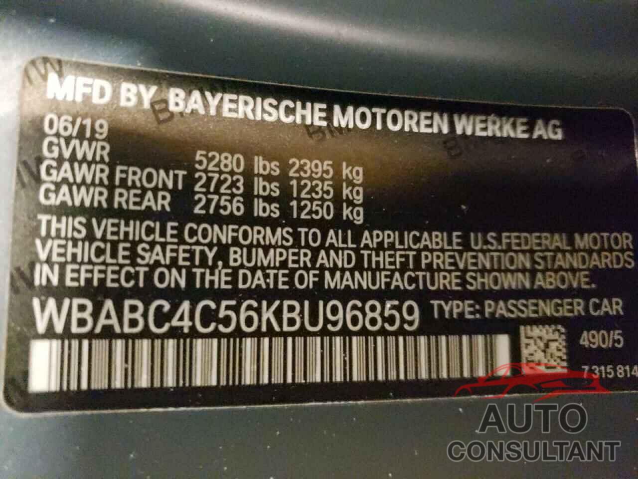 BMW M8 2019 - WBABC4C56KBU96859