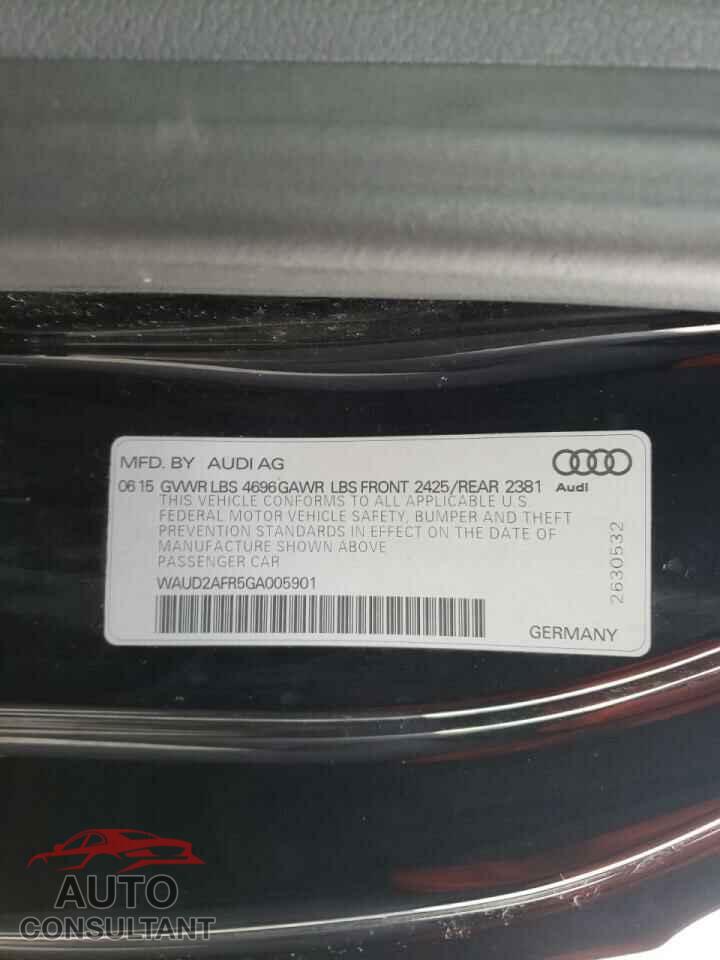 AUDI A5 2016 - WAUD2AFR5GA005901