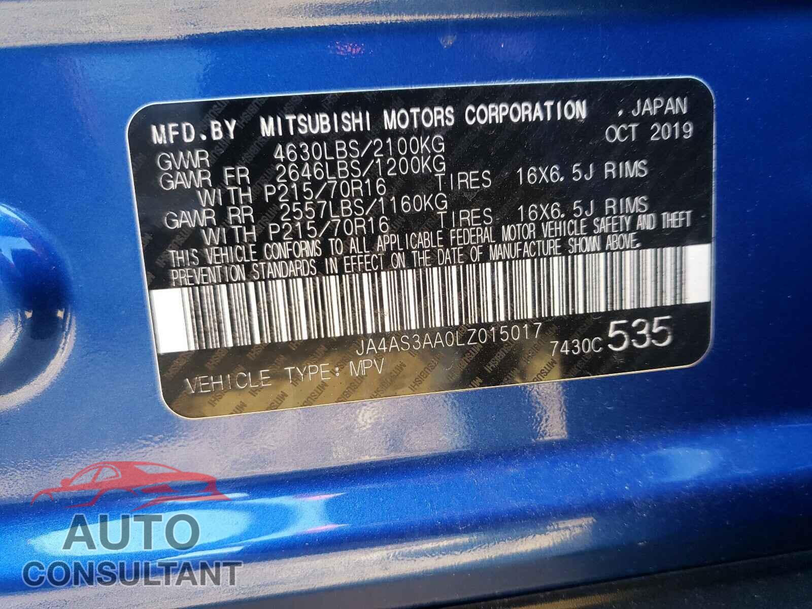 MITSUBISHI ECLIPSE 2020 - JA4AS3AA0LZ015017