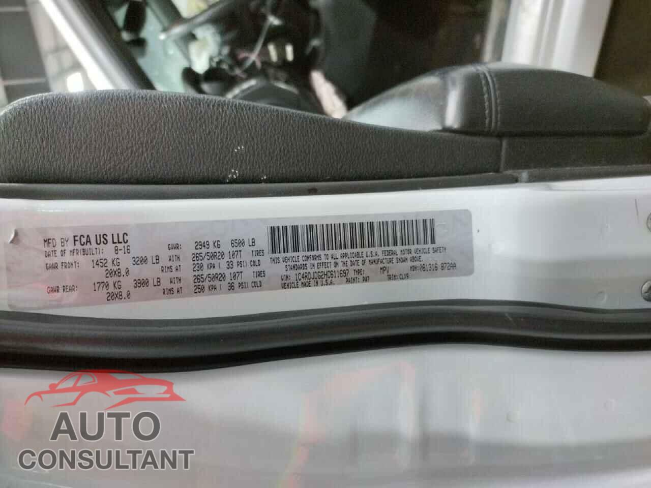 DODGE DURANGO 2017 - 1C4RDJDG2HC611697