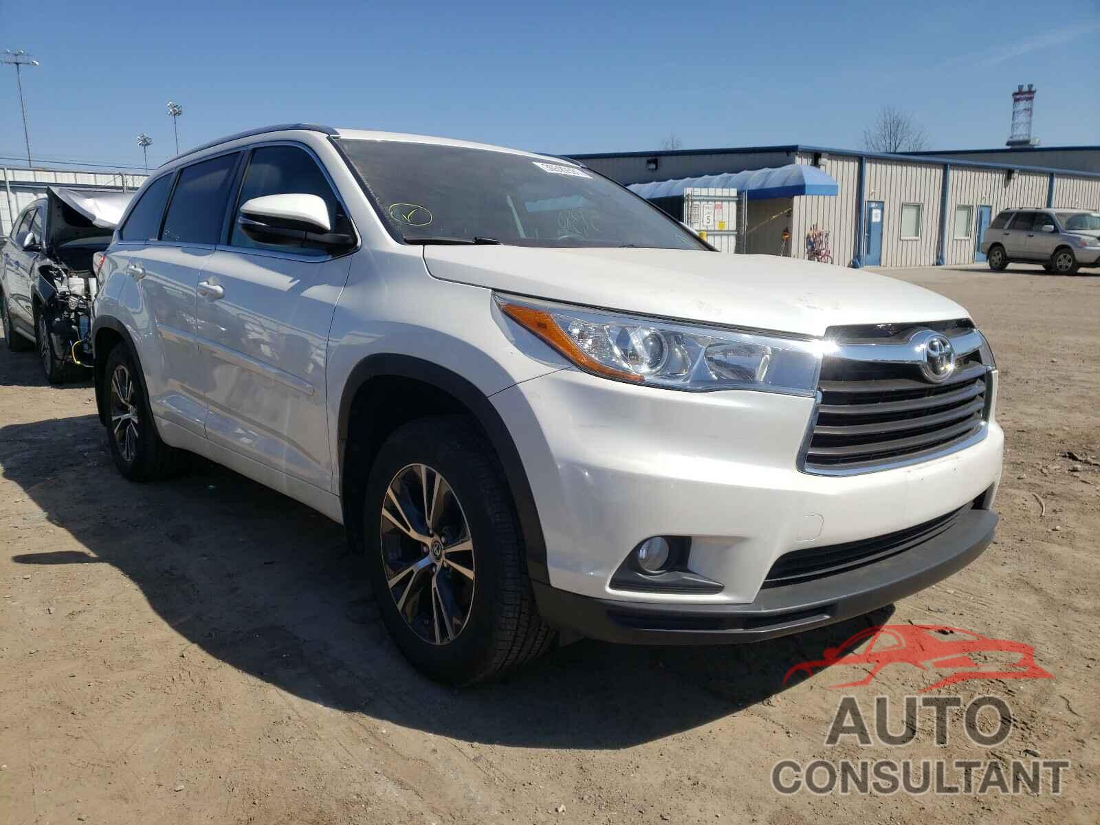 TOYOTA HIGHLANDER 2016 - 5TDJKRFH6GS226597