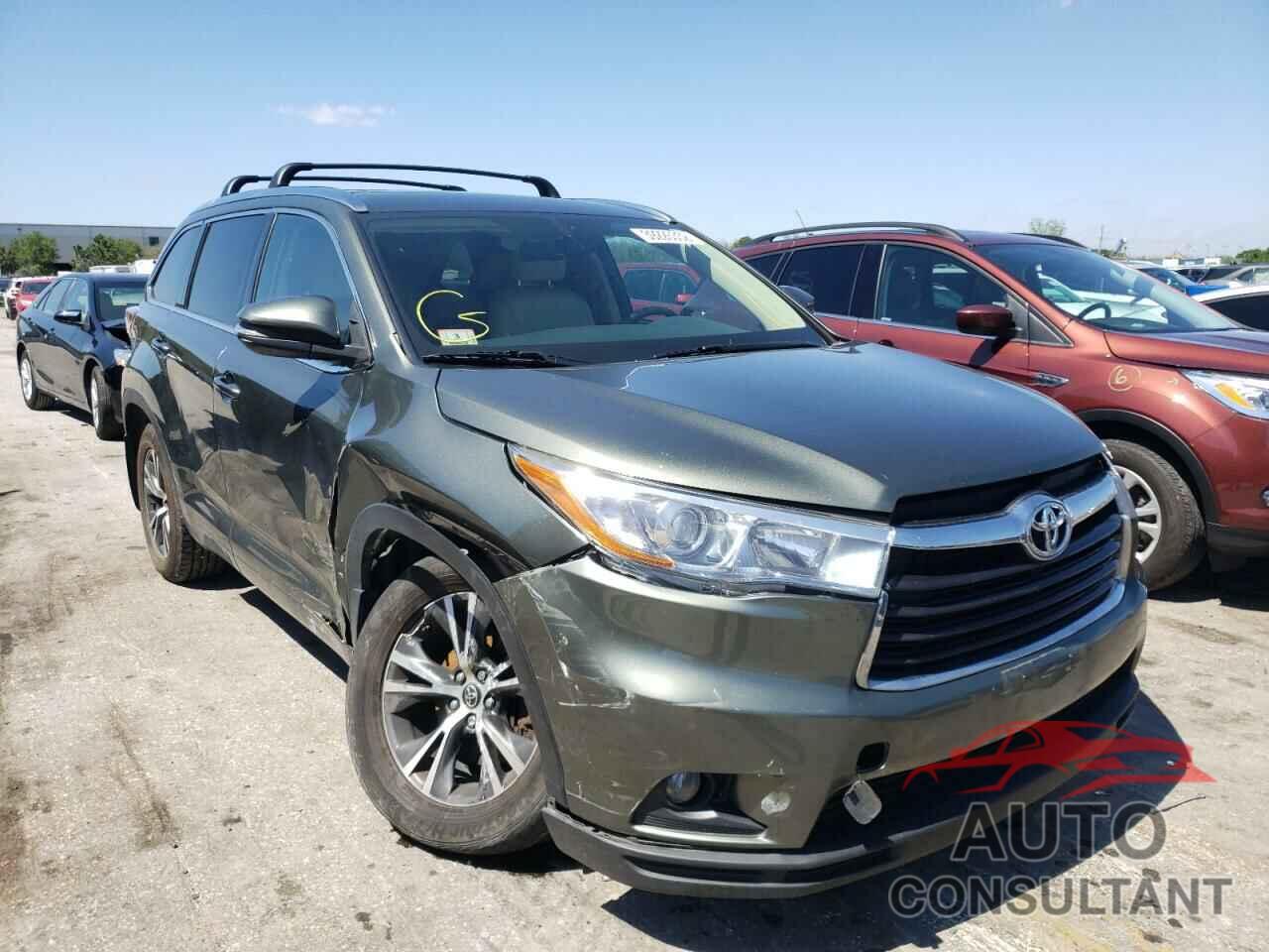 TOYOTA HIGHLANDER 2016 - 5TDJKRFH0GS324542