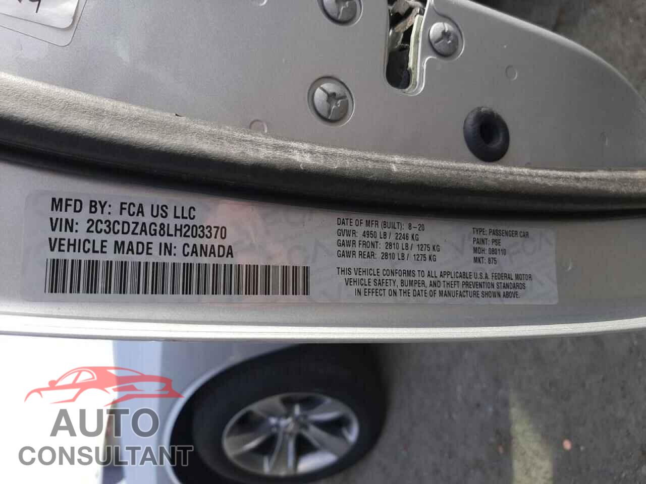 DODGE CHALLENGER 2020 - 2C3CDZAG8LH203370