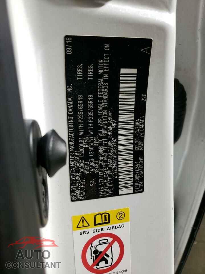 LEXUS RX350 2017 - 2T2ZZMCA1HC035197