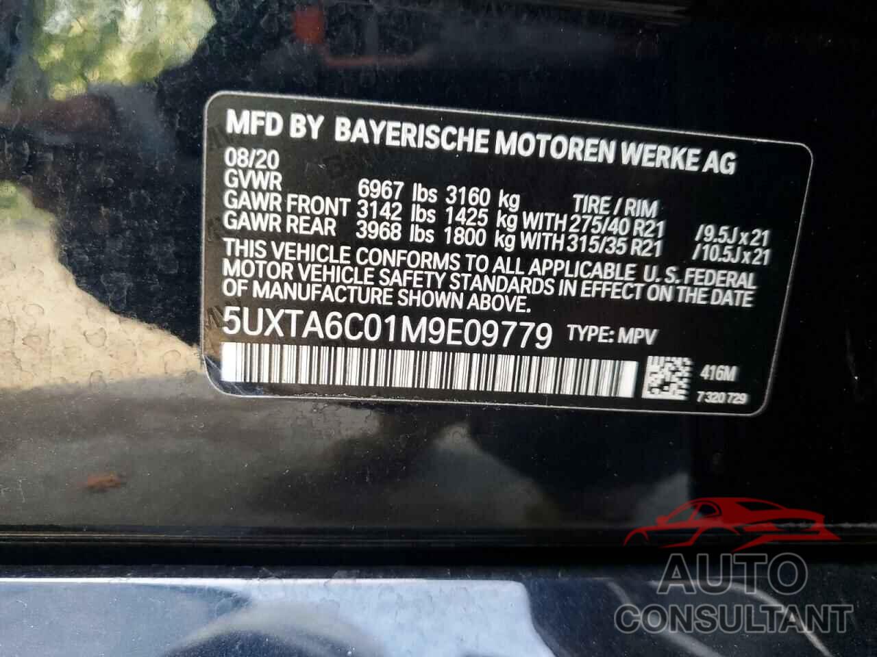 BMW X5 2021 - 5UXTA6C01M9E09779