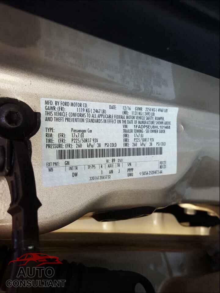 FORD CMAX 2017 - 1FADP5EU8HL101468