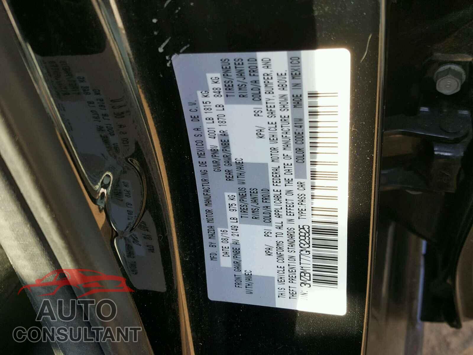 MAZDA 3 2016 - 3MZBM1T77GM329925