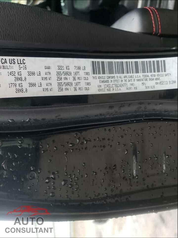 DODGE DURANGO 2016 - 1C4SDJCT8GC424771