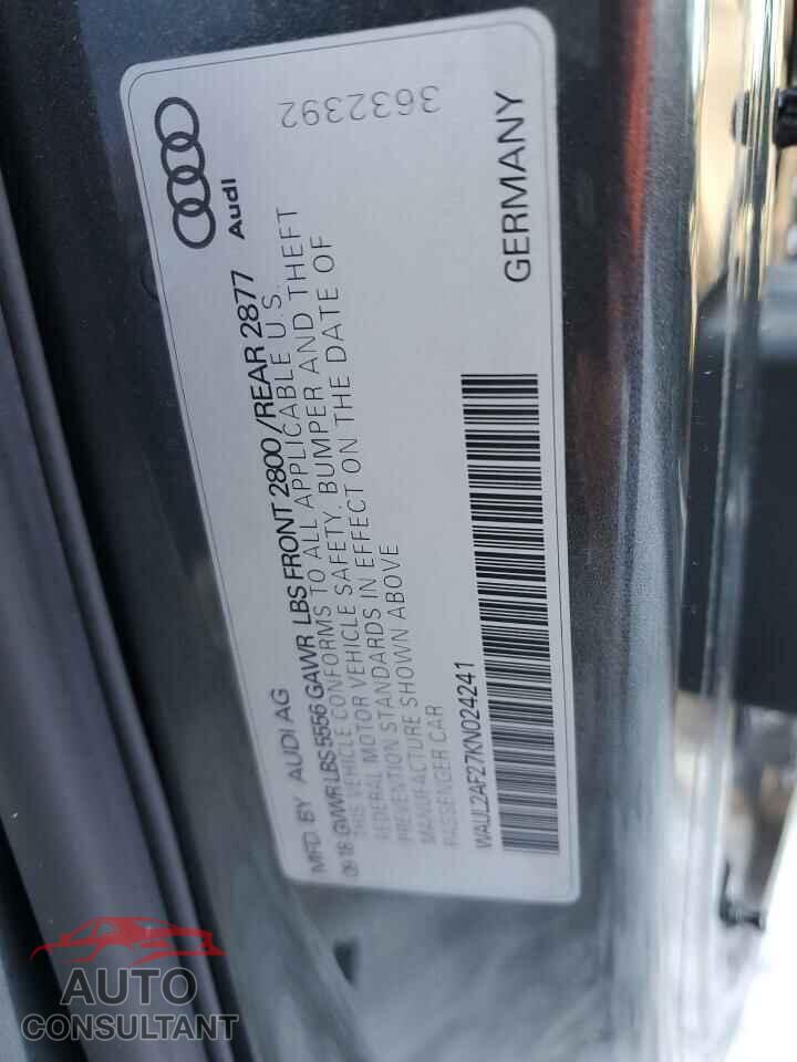 AUDI A6 2019 - WAUL2AF27KN024241