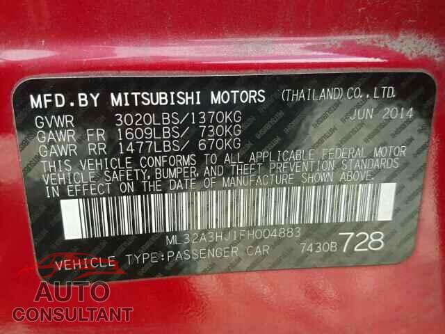 MITSUBISHI MIRAGE 2015 - ML32A3HJ1FH004883