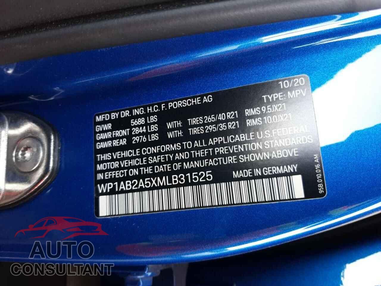 PORSCHE MACAN 2021 - WP1AB2A5XMLB31525
