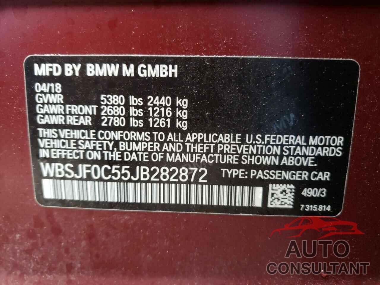 BMW M5 2018 - WBSJF0C55JB282872