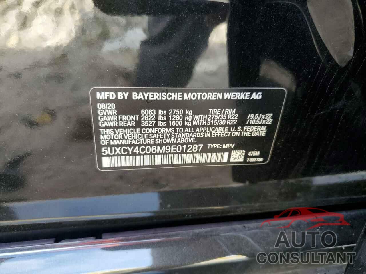 BMW X6 2021 - 5UXCY4C06M9E01287