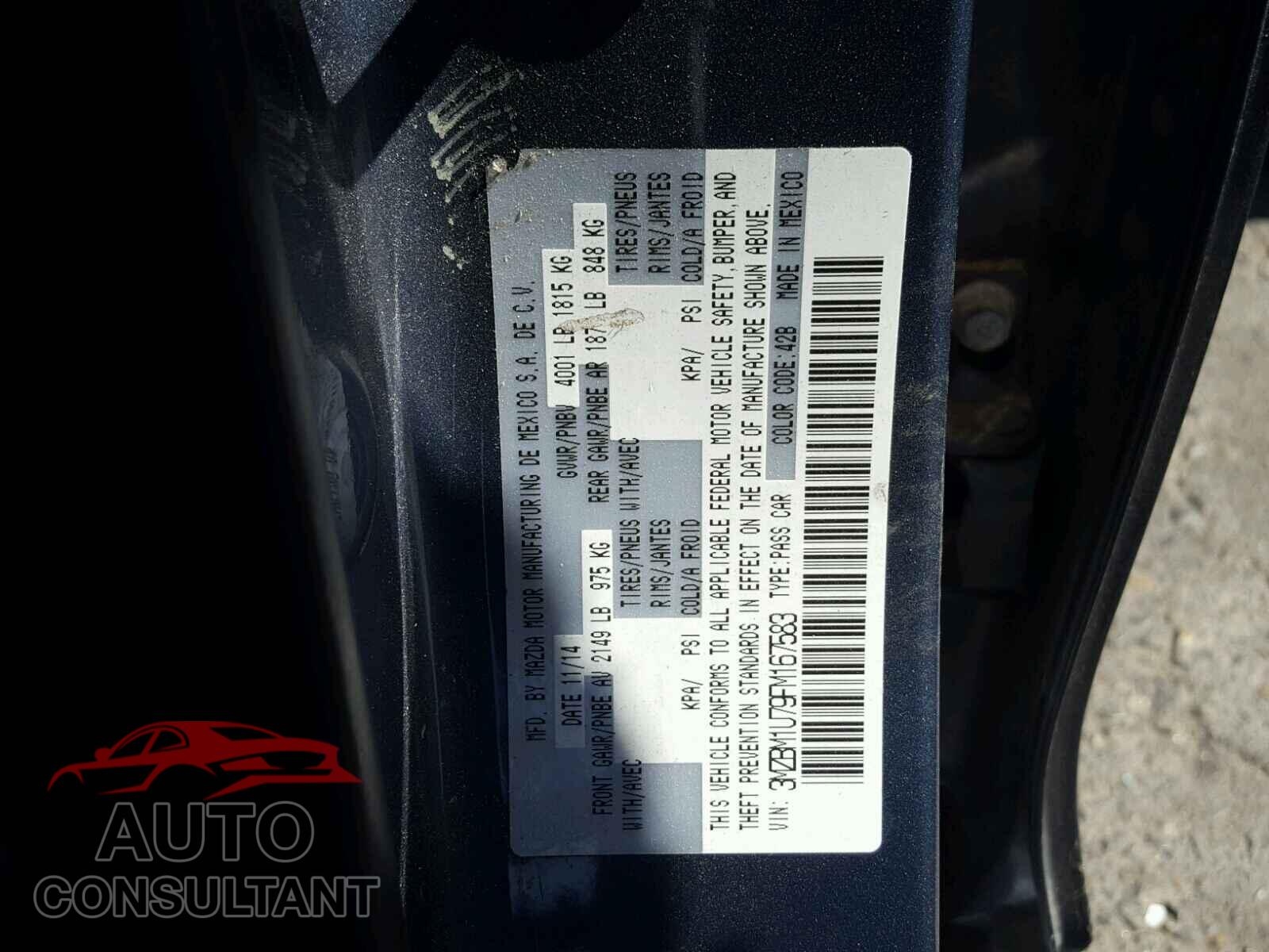 MAZDA 3 2015 - 3MZBM1U79FM167583