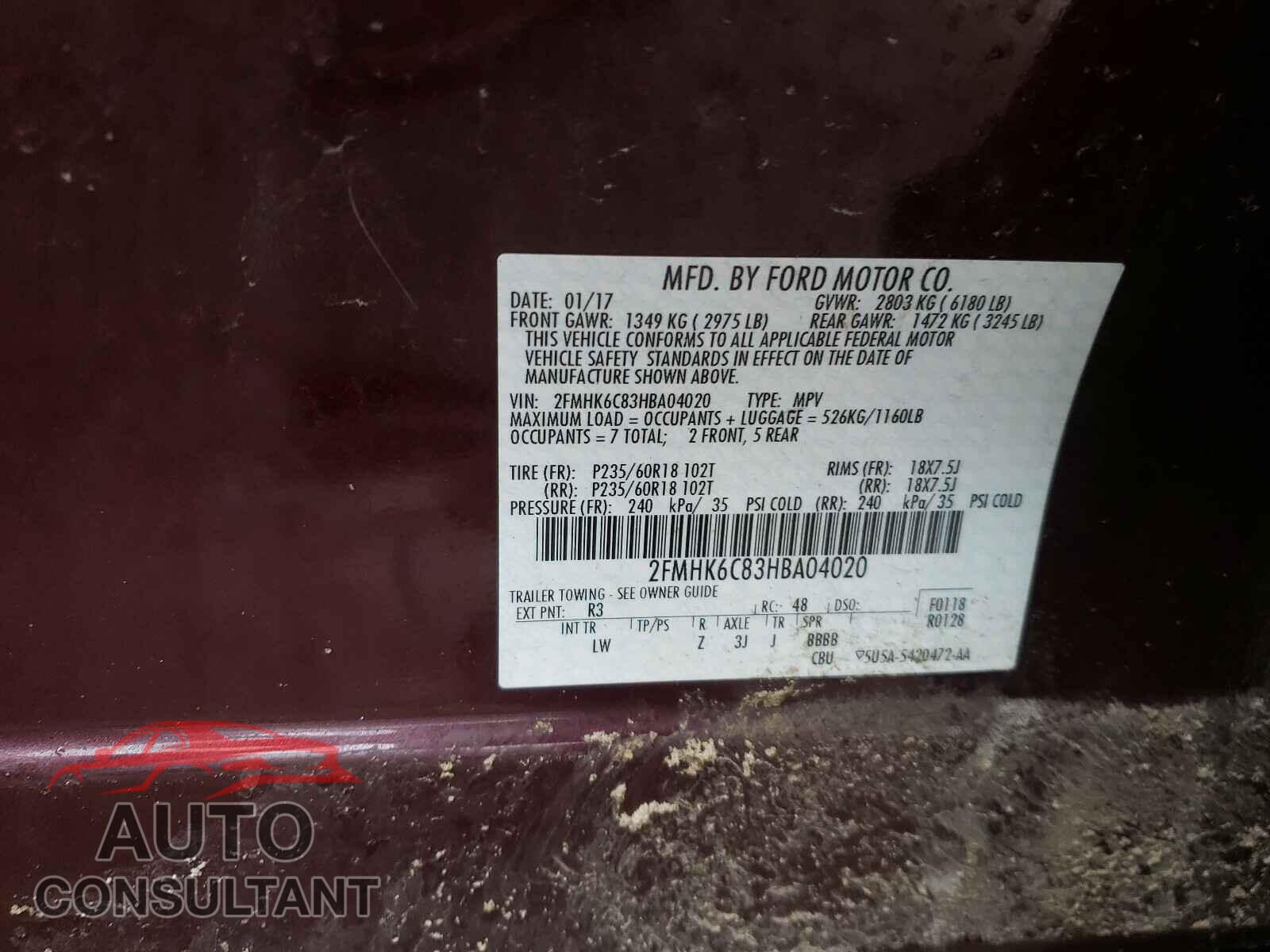 FORD FLEX 2017 - 2FMHK6C83HBA04020