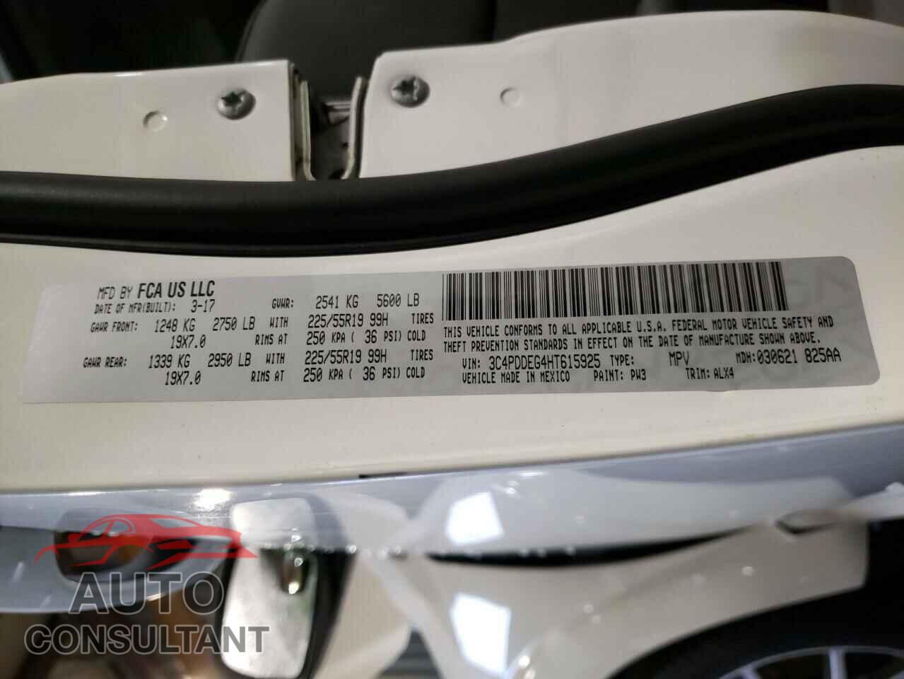 DODGE JOURNEY 2017 - 3C4PDDEG4HT615925