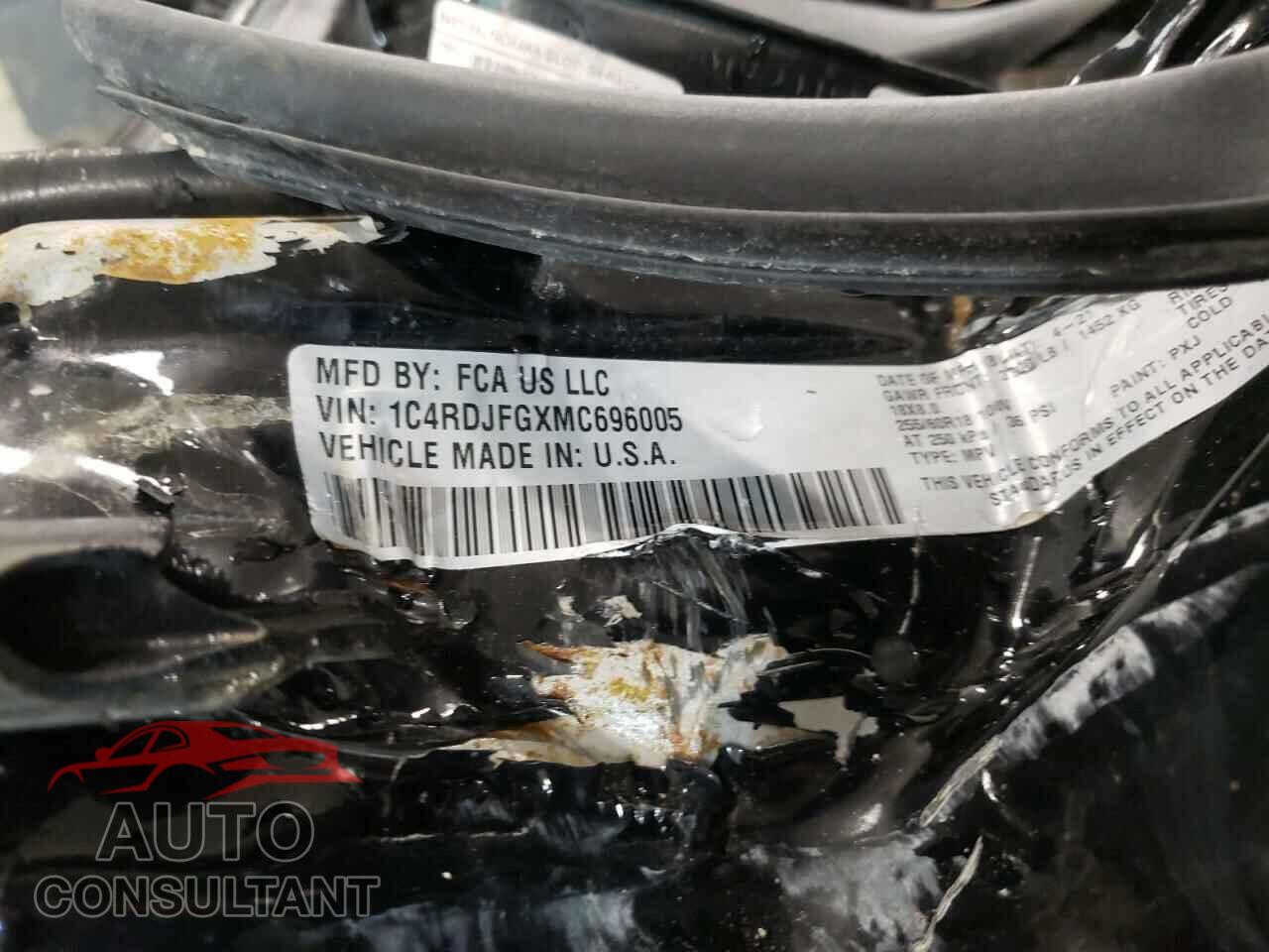 DODGE DURANGO 2021 - 1C4RDJFGXMC696005