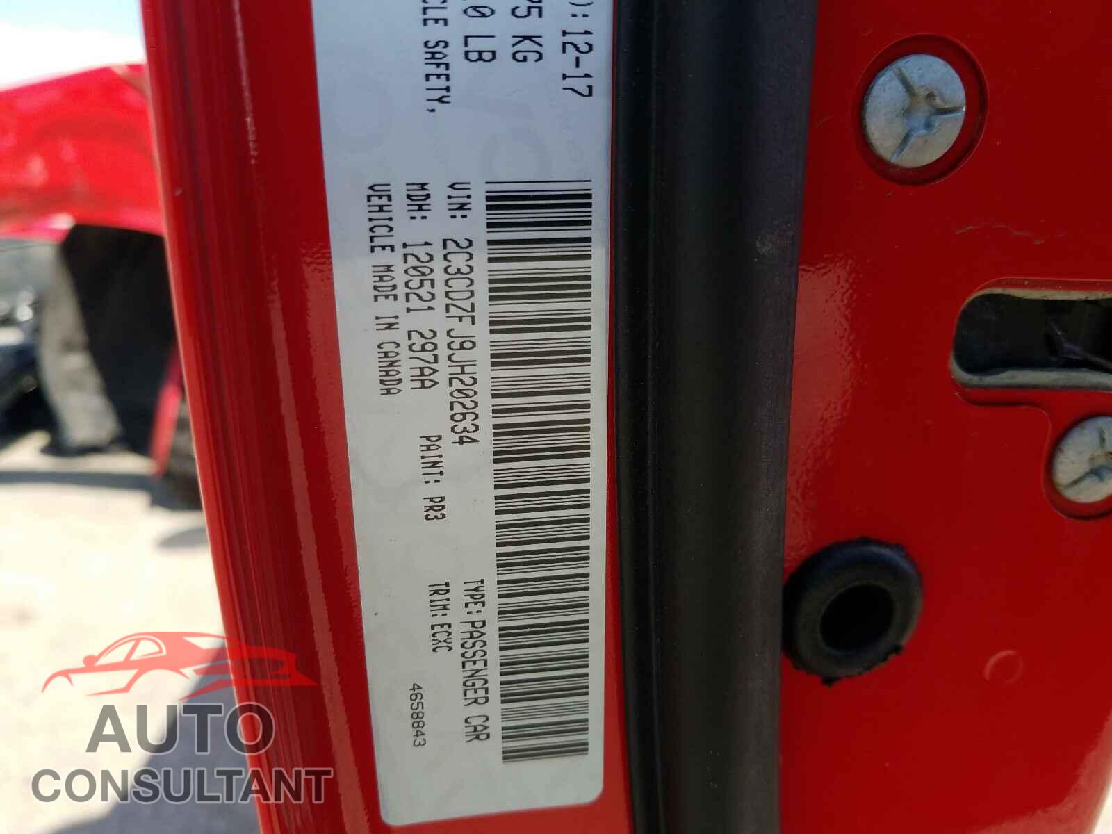 DODGE CHALLENGER 2018 - 2C3CDZFJ9JH202634