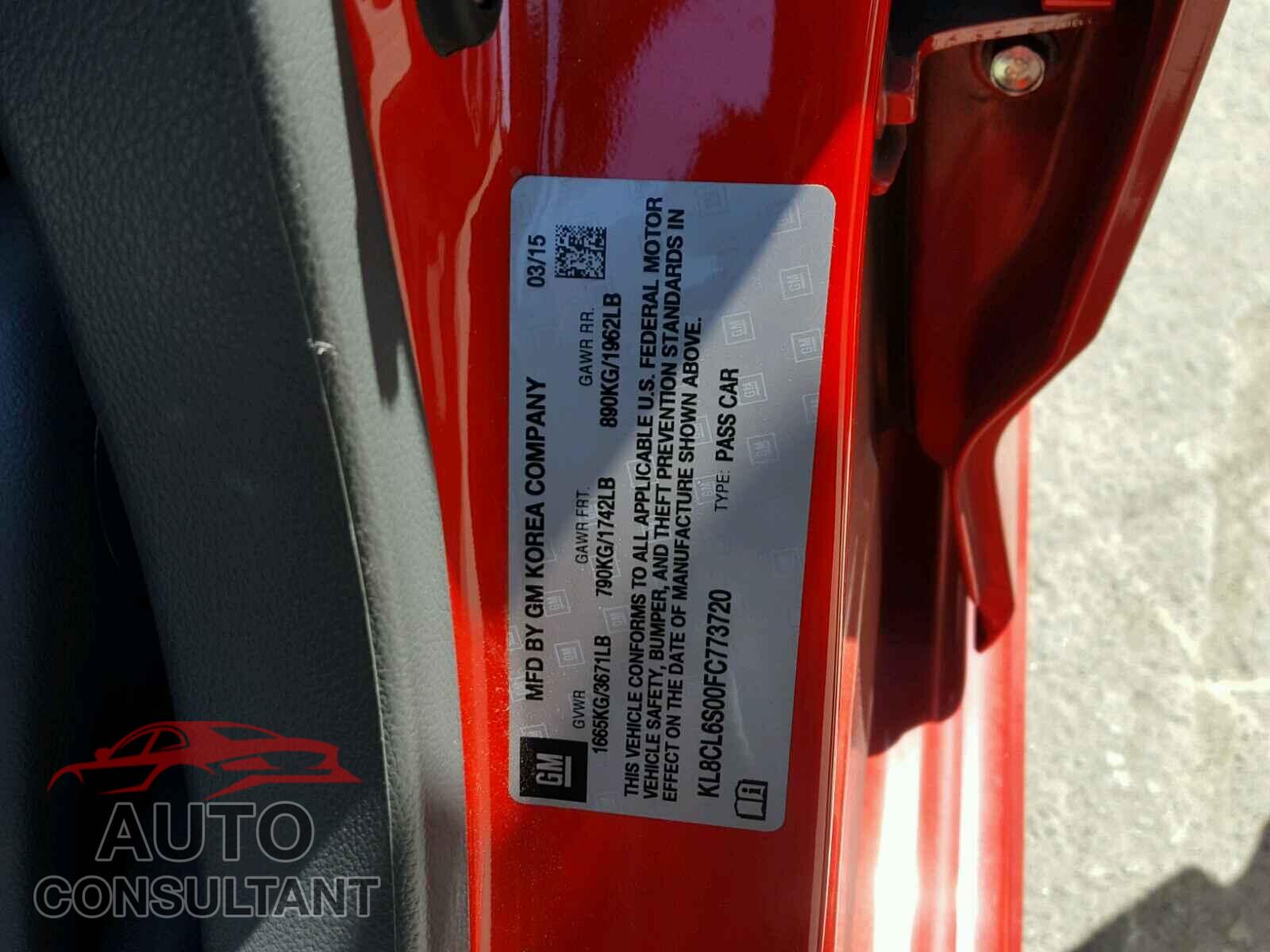 CHEVROLET SPARK 2015 - KL8CL6S00FC773720