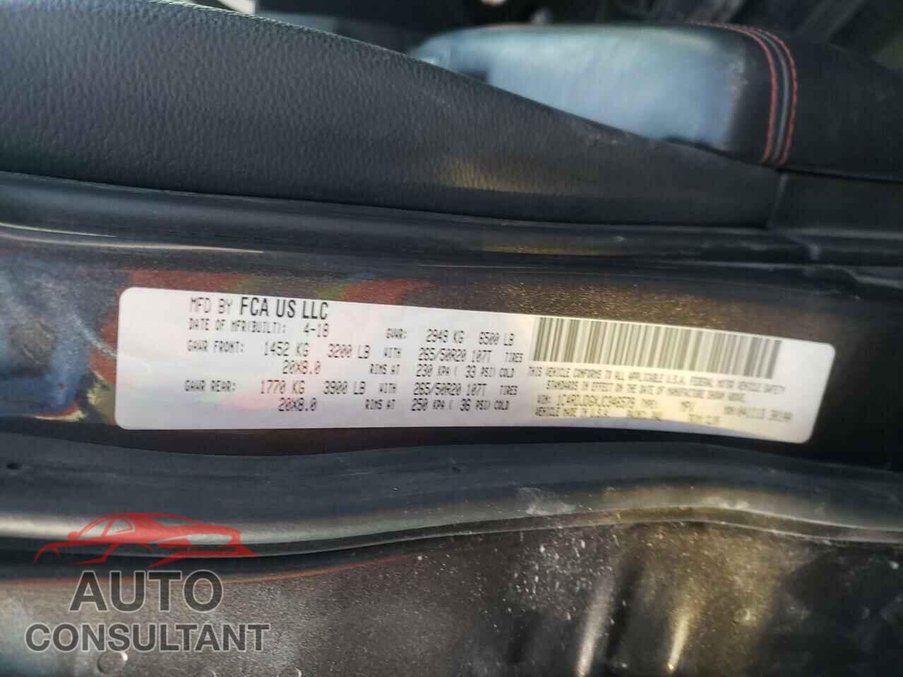 DODGE DURANGO 2018 - 1C4RDJDGXJC346579