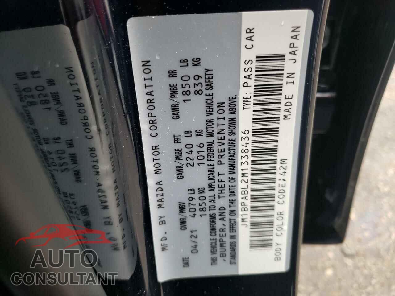 MAZDA 3 2021 - JM1BPABL2M1338436