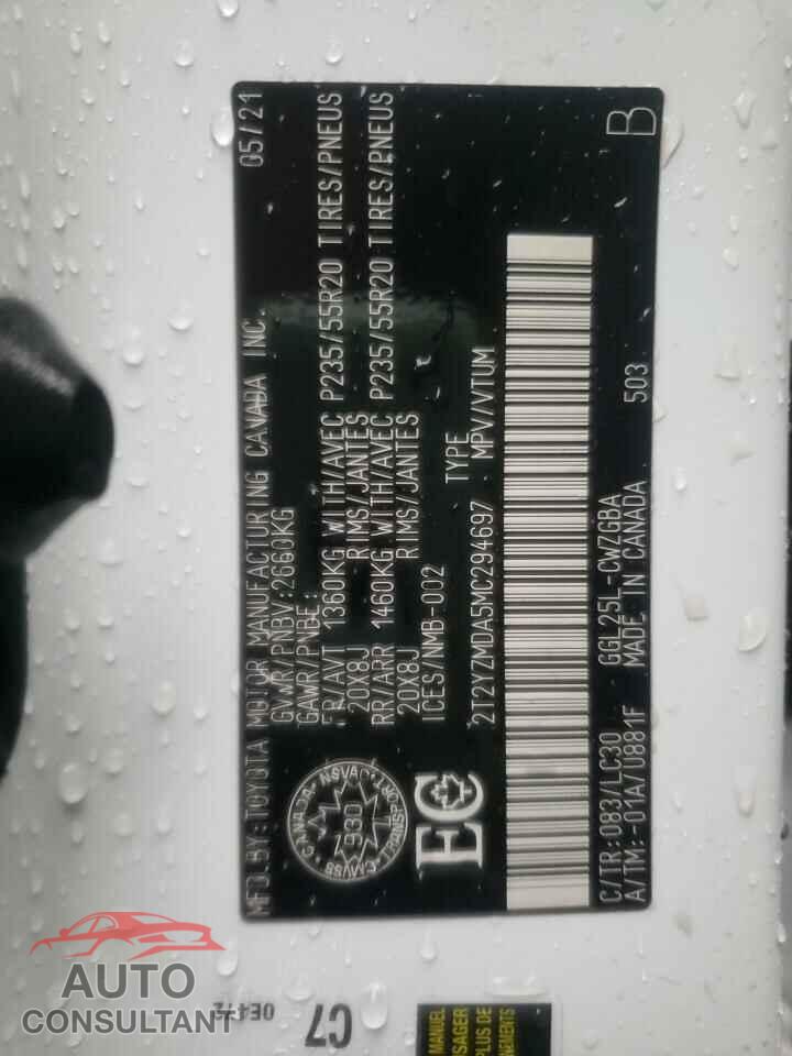 LEXUS RX350 2021 - 2T2YZMDA5MC294697