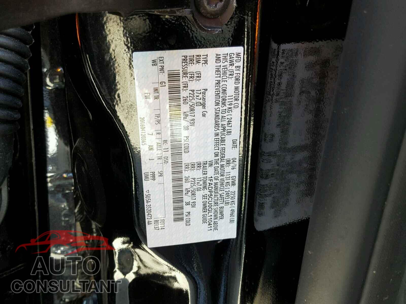 FORD CMAX 2016 - 1FADP5CU0GL110411