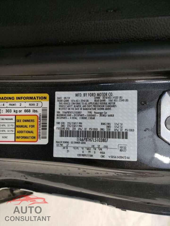 FORD MUSTANG 2020 - 1FA6P8TH7L5103807